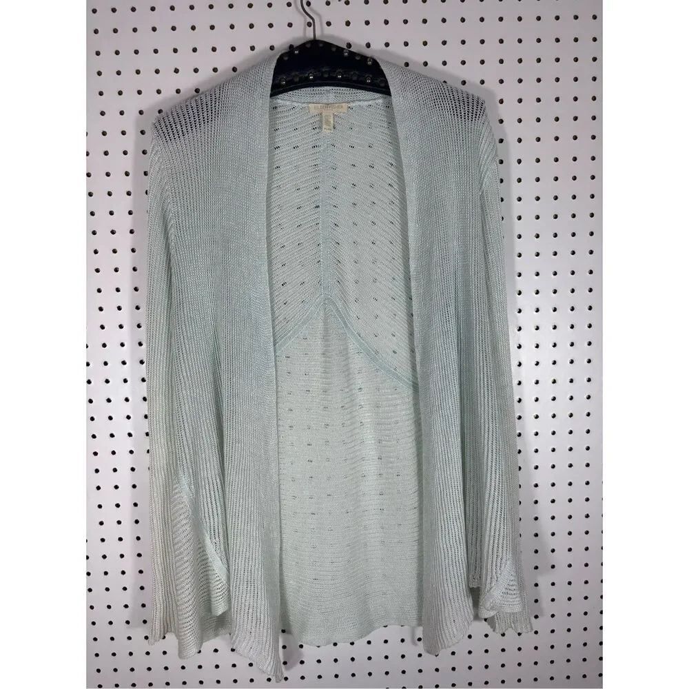 Eileen Fisher italian Yarn Linen open cardigan size PL